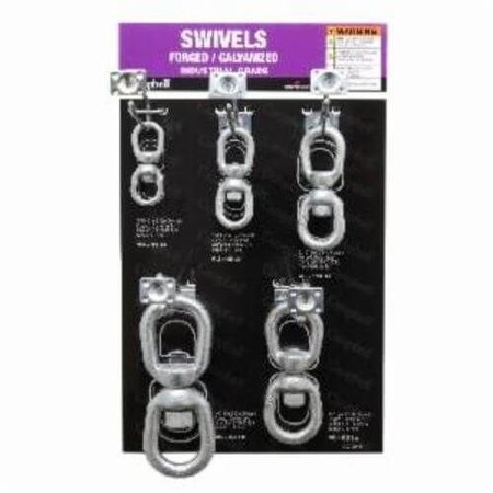Campbell Chain & Fittings Eye And Eye Swivel Display, 21 Piece, Display Tool Storage Yes, Hot Dipped Galv DD0720164